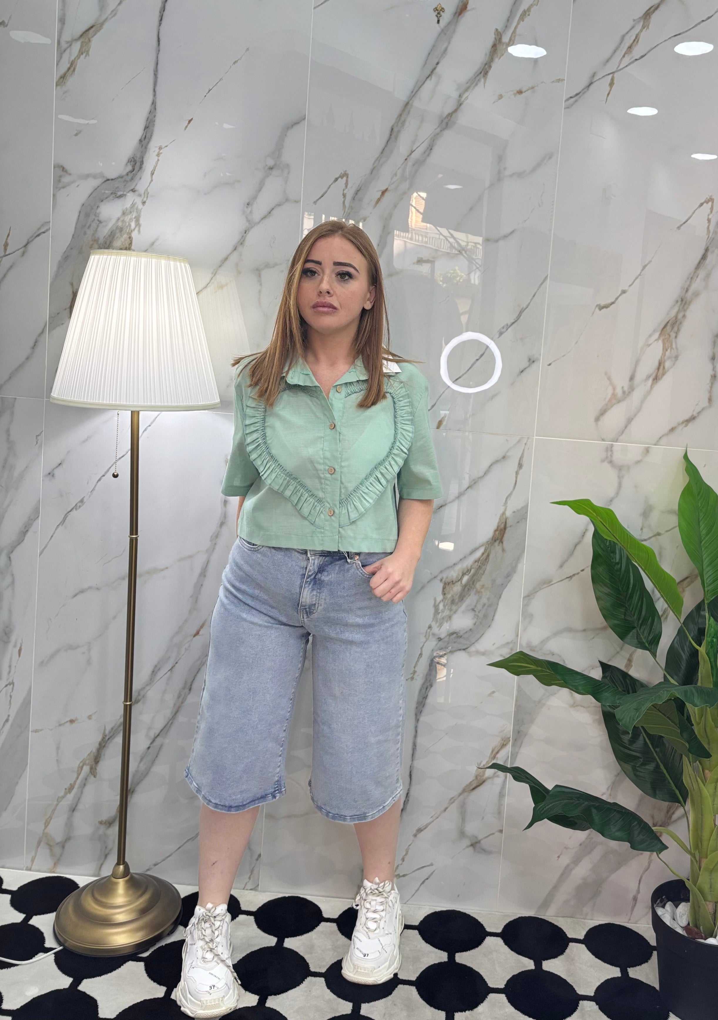 Camicia cuore in lino