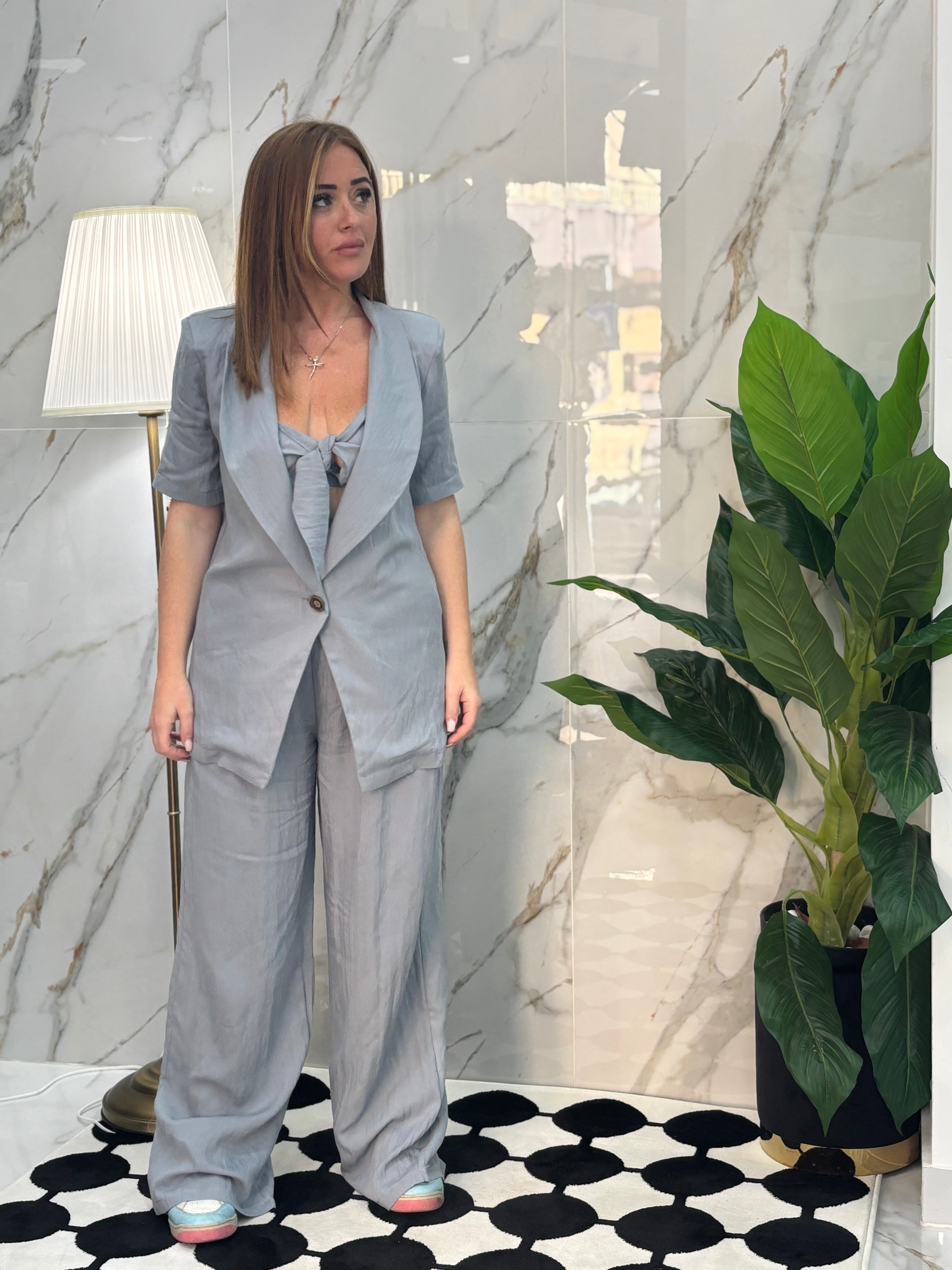 Tailleur 3 pezzi lino casual