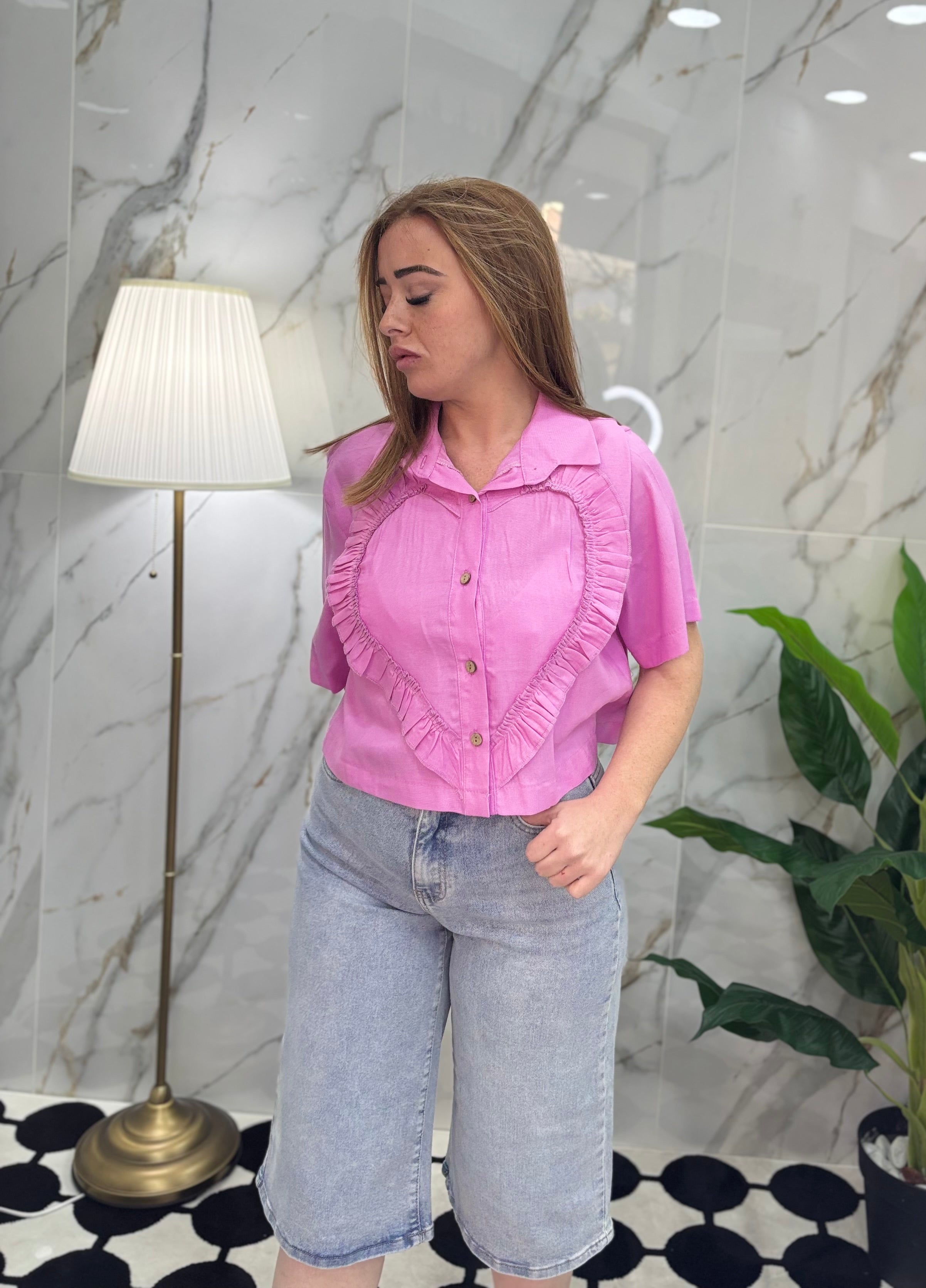 Camicia cuore in lino
