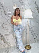 Jeans fiore chiaro