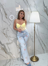Jeans fiore chiaro