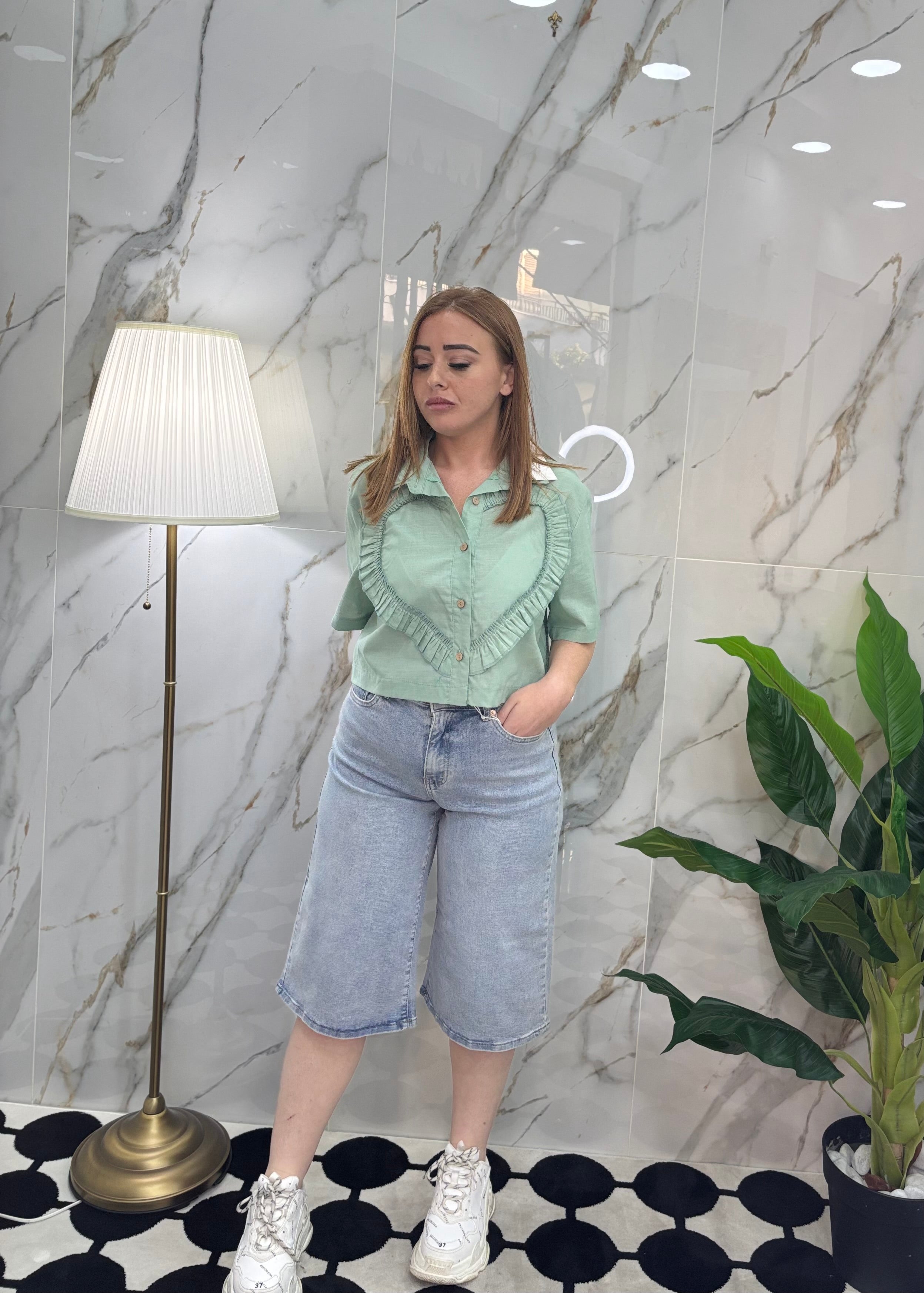 Camicia cuore in lino