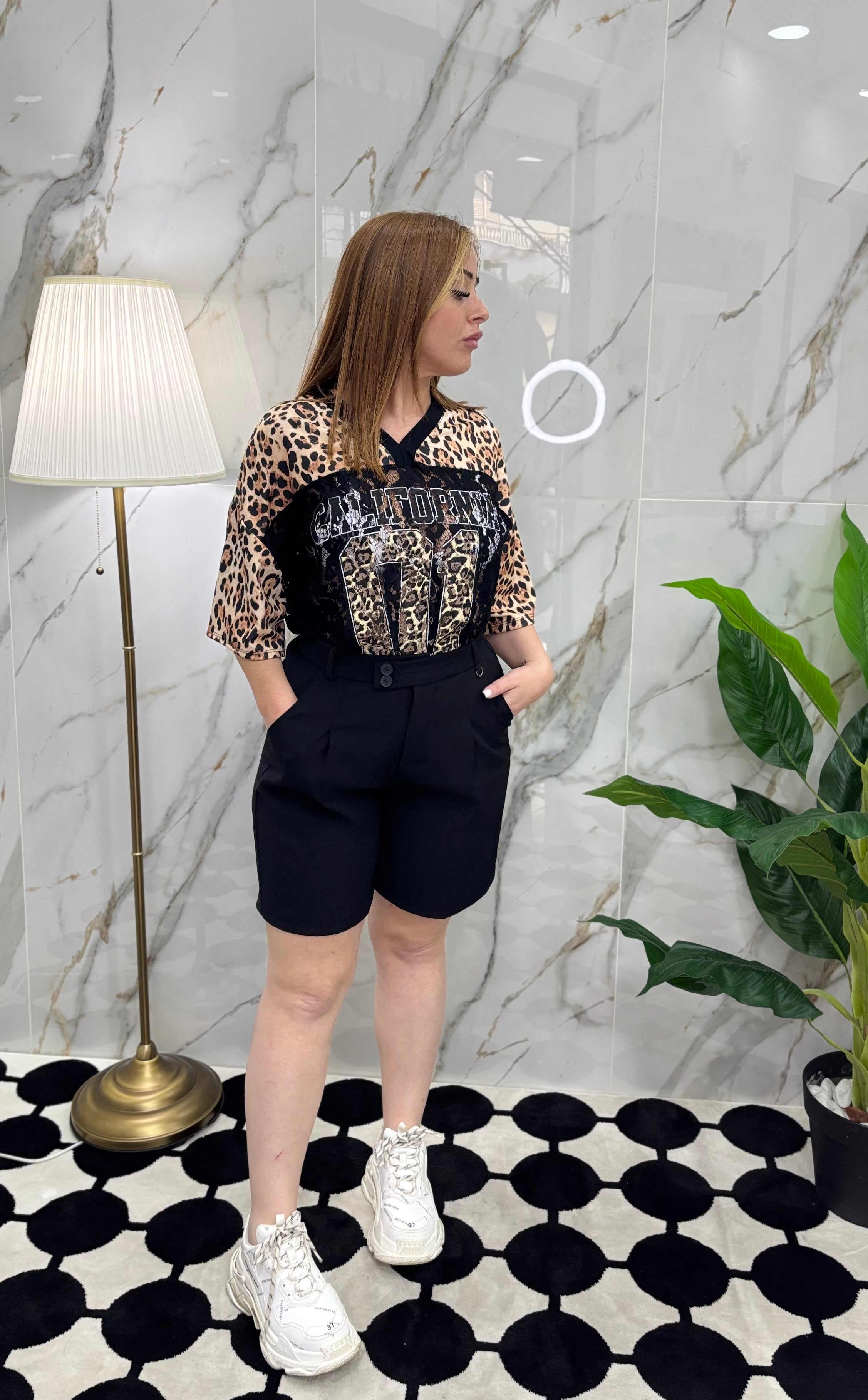 Maglia oversize basketball maculata